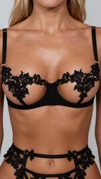 Stella ensemble 4 pièces en dentelle avec porte-jarretelles