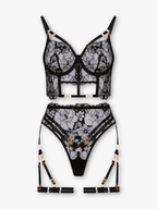 Sarina ensemble 2 pièces en dentelle noire